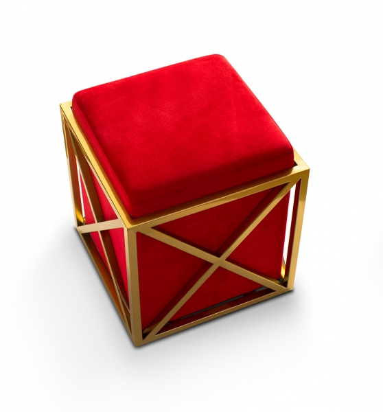 Luxury Gold ottoman red velvet